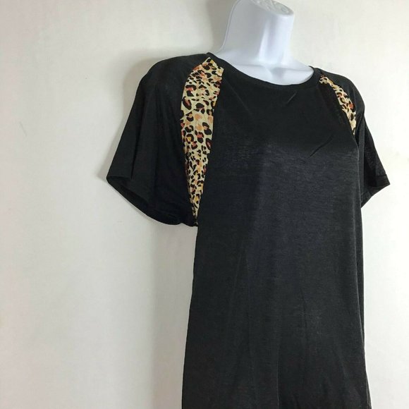 Cinnie Women's Black Short Sleeve Round Neck Casual T Shirt Top Size Large - Picture 3 of 12